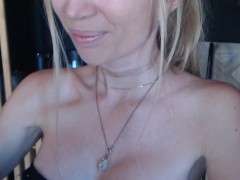 Fans fuck hot blonde with a vibrator in her pussy