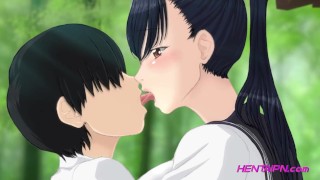 Authentic Japan Animation 3D HENTAI Boobed Stepsis & Stepbro