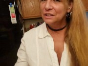 Preview 1 of Caught Slutty Stepmom Masturbating in Kitchen She asked me to fill her mouth with Cum!