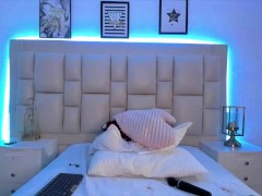 Redhead stains the bed while intensely riding her dildo while she has her period