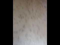 A nice relaxing pee on the wall and floor