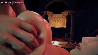 Ремейк Resident Evil 4: Ада Вонг получает большой анальный сперма в жопе от доктора Сальвадора (Человек-бензопила)