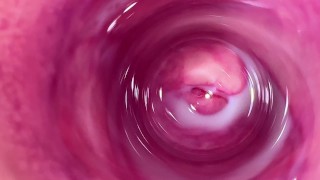 Camera Peeking Inside Mia's Constricted Vagina Revealing The Creamiest Pussy Ever