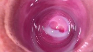 Camera deep inside Mia's tight vagina, the creamiest pussy ever