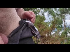 Beautiful forest pissing and a view