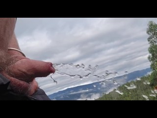 Красивый лесной писсинг и вид