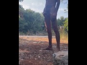 Preview 2 of Naked boy pissing in the woods