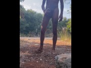 Preview 3 of Naked boy pissing in the woods