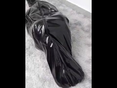 NANA Full pvc chain bondage and sleepsack play