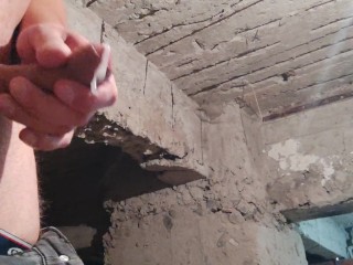 Jerking and Cumming somewhere in an old Building