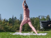 Preview 1 of Naked yoga at lunch in the field