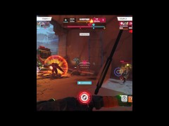 Hot Asian bowman Hanzo thrusts his arrows in enemy players