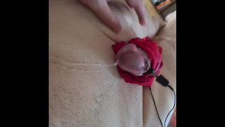 Handsfree cumshot E-stim