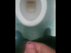 Quick Jerk off in PUBLIC toilets almost caught.