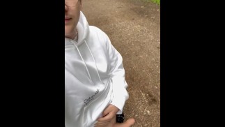 Cute Twink Boy walking around naked in the woods. Almost got caught 😳