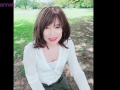 朝の公園で三回イク💛　ドキュメント汐留公園ロングバージョン💛　ドスケベ女装娘のんちゃん - Screenshot 13 of 16 - 女装