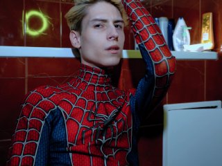 Archi Stewart became Spider-Man  Handjob games in the bathroom