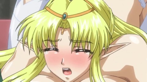 Busty Blonde Elf Loves to Masturbate and Receive Big Cock in Doggystyle | Anime Hentai 1080p