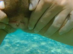 Underwater PEE and NAKED Swim at Nudist Beach