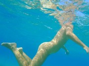 Preview 4 of Underwater PEE and NAKED Swim at Nudist Beach