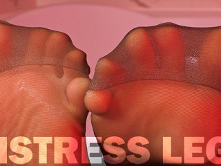 wet feet, soles, nylon foot fetish, mistress legs