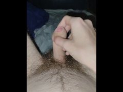 Young man masturbating alone while fucking himself with something