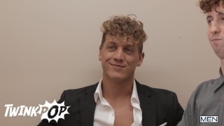 TWINKPOP - Felix Fox Deepthroats His Boss Tony D'Angelo's Hard Dick Before Ripping His Pants Off