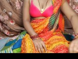 She took off her saree and petticoat and got naked and got her pussy and ass fucked two cocks from