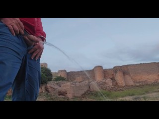 Pisser Près Du Château Médiéval