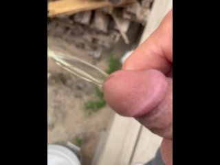 teen, vertical video, solo male, pissing outdoor