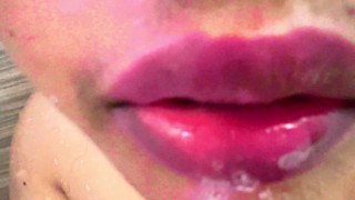 BBW-Stepsister: Sucks my Dick & help me horny in bathroom but accidentally i cum in her face