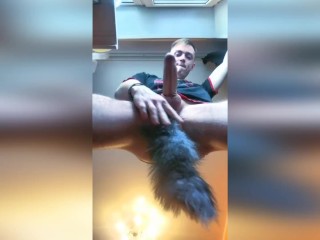 Minet Gay Mignon FoxYaoi Se Masturbe Avec Une Queue De Renard Anal