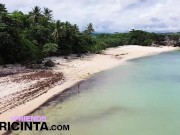 Preview 6 of Putri Cinta swims naked at the beach exposing her pussy and boobs