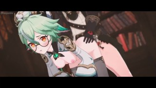 3D Green-Haired Babe Porn Fuck