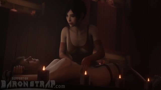 Ashley and Ada Wong Lesbian Tickling in Bondage