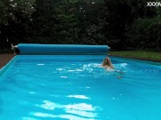 Preview 3 of Finnish babe swims nude in the pool