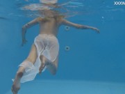 Preview 6 of Finnish babe swims nude in the pool