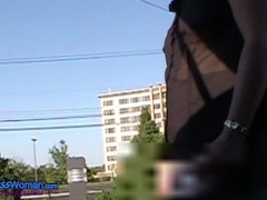 MILF Braless outdoors wearing a Sheer Blouse - Screenshot 6 of 16 - Milf