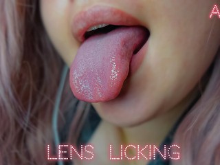 ASMR LENS LICKING👅 & FOGGING, SLURPS | Close up & far ( Mouth Sounds ) | ЛИКИНГ ЛИНЗЫ