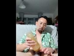 Hot Verbal French Guy Fucking Fleshlight and Loud Moaning