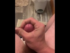 Sneaking to stroke my cock until happy end