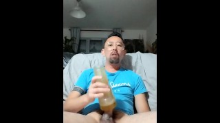 French Guy Fucking His Fleshlight So Strong and Moaning