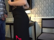 Preview 3 of my private secretary surprises the boss in the hotel room wearing a sexy lace body and pencil skirt