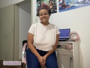 Preview 5 of BBW Ebony Farting on Chair with Jeans
