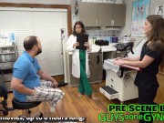 Preview 5 of Perverted Podiatrists Mira Monroe & Aria Nicole Have Fun With Male Patients Feet @GuysGoneGynoCo