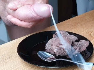 Thick Cock Serves you Chocolate Ice Cream with Freshly Whipped Cum!