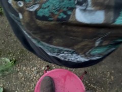 old man paid and made me suck his dick in his back yard (real public)