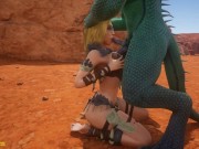 Preview 5 of Lizard with two dicks caresses a bespectacled blonde