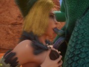 Preview 6 of Lizard with two dicks caresses a bespectacled blonde