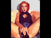 Preview 6 of Redhead Teen Pigtails ~ Scarlett Reign ~ Stretching Tight Pussy With HUGE BBC Dildo ~ Lunch Break